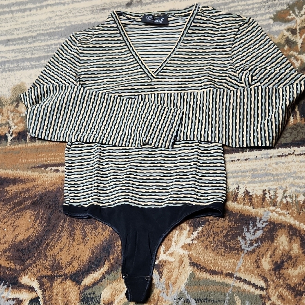 Cosabella Black and White Striped Bodysuit - Picture 9 of 14